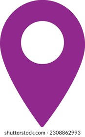 Pin de ubicación de mapa morado en formato vectorial