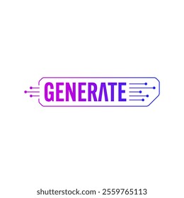 purple-navy blue generate logo. artificial intelligence, business, technology world generate concept. electronics and generate concept