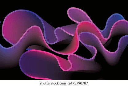 Diseño de fondo de degradado ondulado fluido oscuro púrpura-rosado