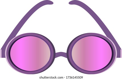 Purple-pinkish stylish round glasses isolated in eps