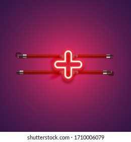 Purple/red high-detailed neon character, vector illustration