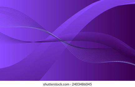 purples violet soft lines wave curves on smooth gradient abstract background