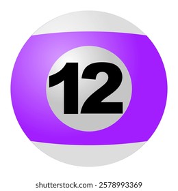 Purple-Striped Billiard Ball No. 12