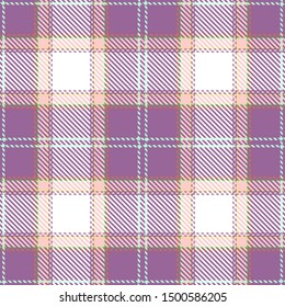 Purple,White and Beige Tartan Plaid Scottish Seamless Pattern. Texture from tartan, plaid, tablecloths, shirts, clothes, dresses, bedding, blankets and other textile.