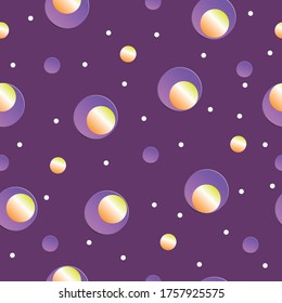 purple-yellow balls gradient 3d on purple background, seamless texture