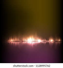 Purple-yellow wave abstract equalizer