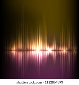Purple-yellow wave abstract equalizer background.