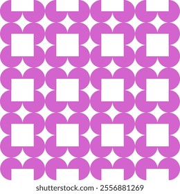 Purplish pink color seamless geometric shape pattern on white background for fabric, textile, print, and gift wrapping paper.