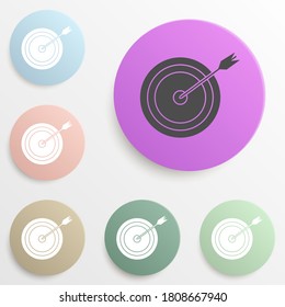 purpose and arrow badge color set. Simple glyph, flat vector of web icons for ui and ux, website or mobile application