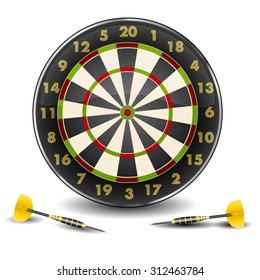 Purpose and beautiful darts isolated on white background