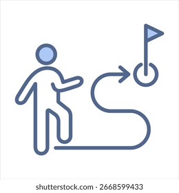 Purpose Blue Icon Vector Illustration