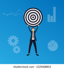The purpose of business. Target. Business strategy. Vector illustration