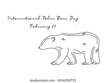 For the purpose of celebrating International Polar Bear Day, this one line artwork is suitable.