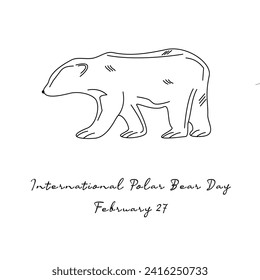 For the purpose of celebrating International Polar Bear Day, this one line artwork is suitable.