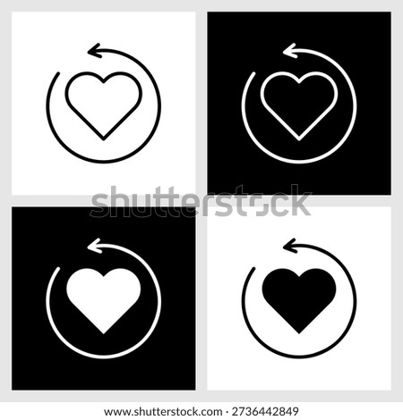 Purpose Continuity Icon with Black and White Background