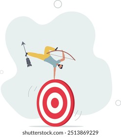Purpose driven, motivation to reach goal and success, mission to achieve target or business strategy to drive success concept.flat design with people.