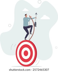 Purpose driven, motivation to reach goal and success, mission to achieve target or business strategy to drive success concept.flat characters.