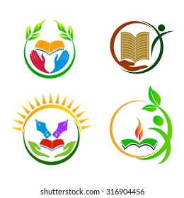 The purpose of the education care logos used for school college and university sign and symbol.