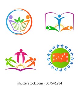 The purpose of the education logos used for school college and university sign and symbol.