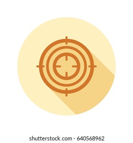 Purpose icon in flat style on circle for web, infographics and creative design