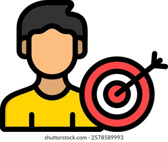 Purpose Icon Lineal Color Vector Illustration