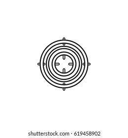 Purpose icon in outline style for web, infographics and creative design. Isolated vector illustration