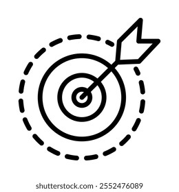 Purpose Icon – Target with Arrow Representing Goals, Ambition, and Focus