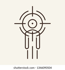Purpose line icon. Man under crosshair. Strategy concept. Vector illustration can be used for topics like human resource, head hunting, goals