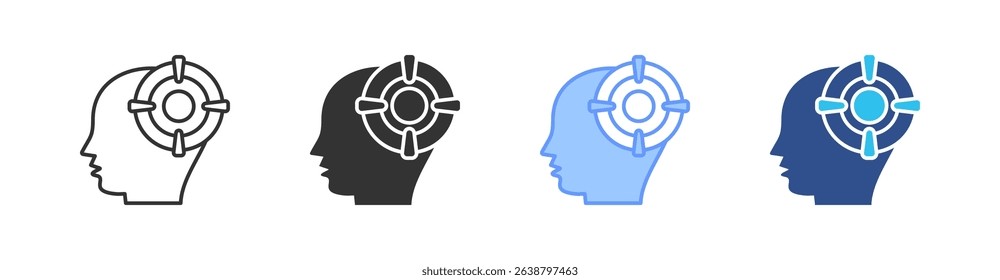 Purpose Multi Style Icon Set Vector