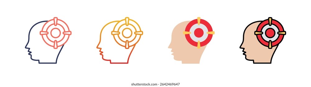 Purpose Multi Style Icon Set Vector