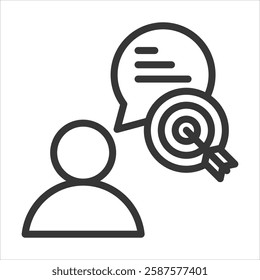 Purpose Outline Icon Vector Illustration