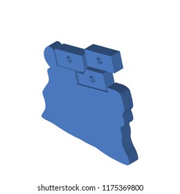 Purpose of saving money isometric left top view 3D icon