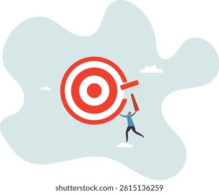 Purpose, set business goal or target, KPI, key performance indicator or set objective and achievement.character for design.