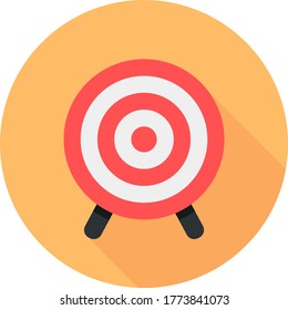 Propósito, icono plano de éxito sobre fondo anaranjado, símbolo vector