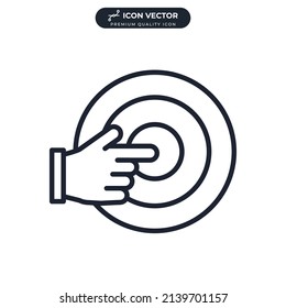 plantilla de símbolo de icono de destino para la colección de diseño gráfico y web ilustración vectorial