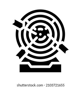 purpose targeting glyph icon vector. purpose targeting sign. isolated contour symbol black illustration