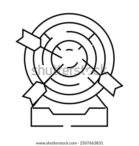 purpose targeting line icon vector. purpose targeting sign. isolated contour symbol black illustration