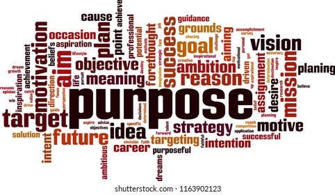 Purpose Word Cloud Concept. Vector Illustration