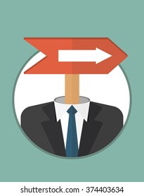 Purposeful, Head, manager. It goes to the target.The character of the CEO. Business People icons. Faces avatars. Flat style vector icons set