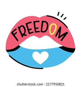 A purposefully crafted sticker of freedom of speech 