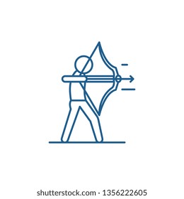 Purposefulness line icon concept. Purposefulness flat  vector symbol, sign, outline illustration.