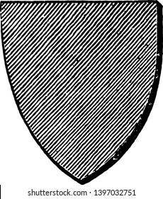 Purpure Shield with a pursuer purple surface vintage line drawing or engraving illustration.