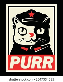 PURR CAT VINTAGE CARTOON ILLUSTRATION
