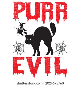 purr evil t shirt design, vector file.