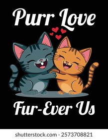 Purr Love, Fur-ever Us: Adorable Cat Couple Design