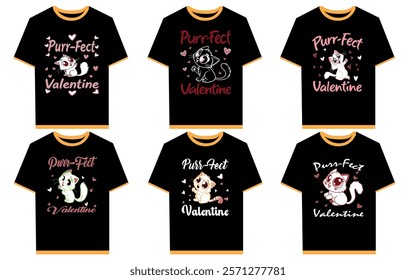 Purr-Fect valentine day t shirt design