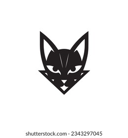 Purrfectly Mysterious Flat Vector Icon Black Cat Skull Design, Minimalistic and Simple, Ideal for Logos on a Clean White Background