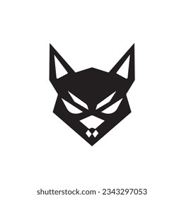 Purrfectly Mysterious Flat Vector Icon Black Cat Skull Design, Minimalistic and Simple, Ideal for Logos on a Clean White Background