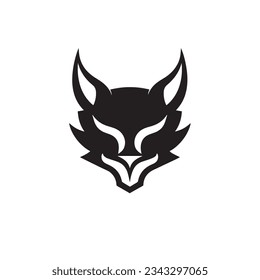 Purrfectly Mysterious Flat Vector Icon Black Cat Skull Design, Minimalistic and Simple, Ideal for Logos on a Clean White Background