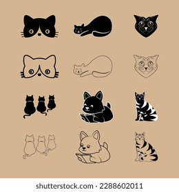 Purrfectly Sleek and Stylish Cat Vector Set